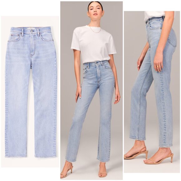 Abercrombie & Fitch Ultra High Rise Ankle Straight Jean Light Wash size 26 - Picture 2 of 12